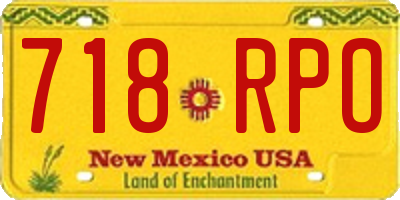 NM license plate 718RPO