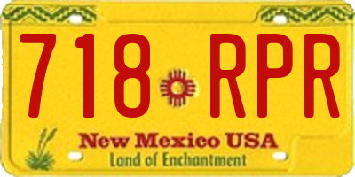 NM license plate 718RPR
