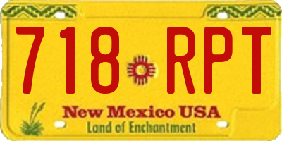 NM license plate 718RPT