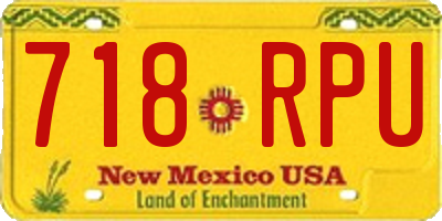 NM license plate 718RPU