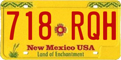 NM license plate 718RQH