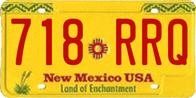 NM license plate 718RRQ