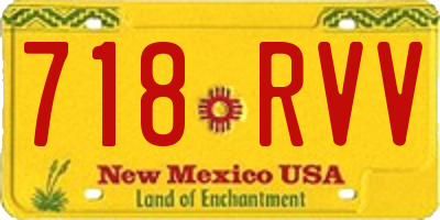 NM license plate 718RVV