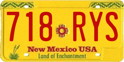 NM license plate 718RYS