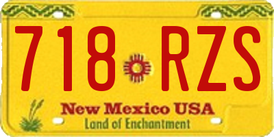 NM license plate 718RZS