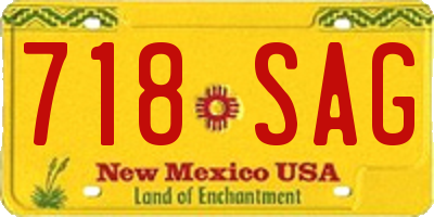 NM license plate 718SAG