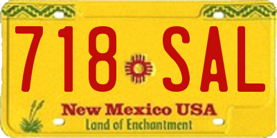 NM license plate 718SAL
