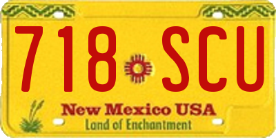 NM license plate 718SCU