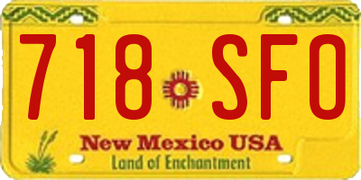 NM license plate 718SFO