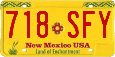 NM license plate 718SFY
