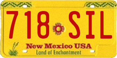 NM license plate 718SIL