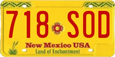 NM license plate 718SOD
