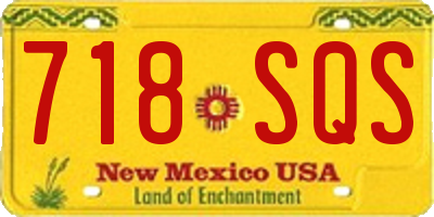 NM license plate 718SQS