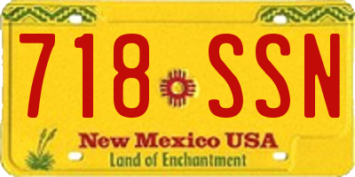 NM license plate 718SSN