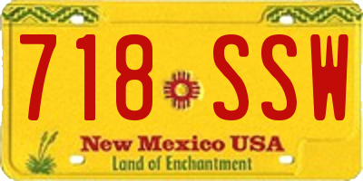NM license plate 718SSW