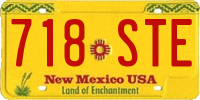NM license plate 718STE