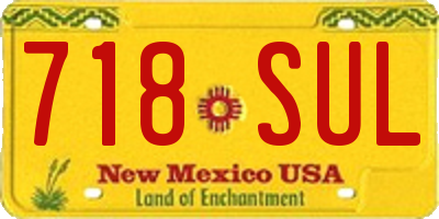 NM license plate 718SUL