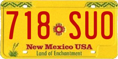 NM license plate 718SUO