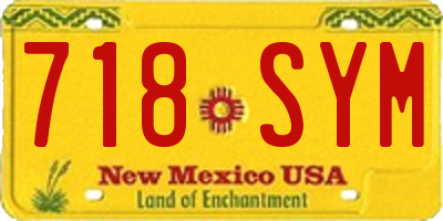 NM license plate 718SYM