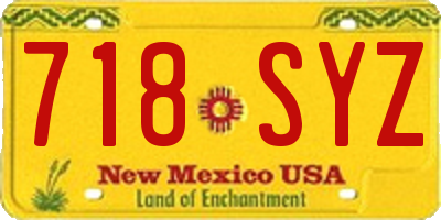 NM license plate 718SYZ