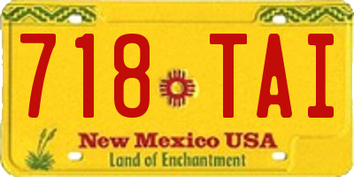 NM license plate 718TAI
