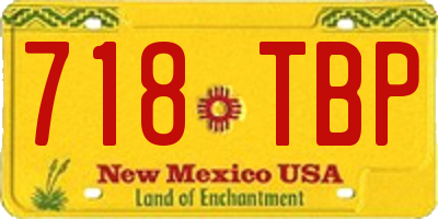 NM license plate 718TBP