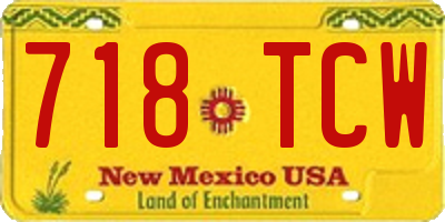 NM license plate 718TCW