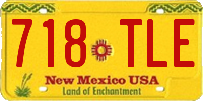 NM license plate 718TLE