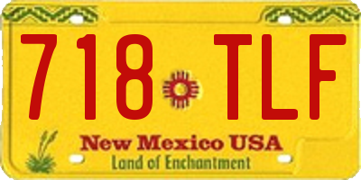 NM license plate 718TLF