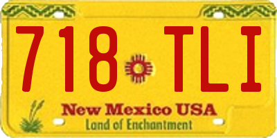 NM license plate 718TLI