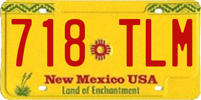 NM license plate 718TLM