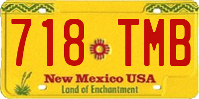 NM license plate 718TMB
