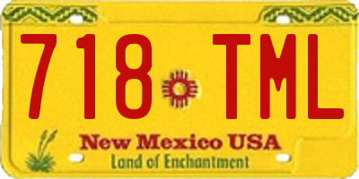 NM license plate 718TML