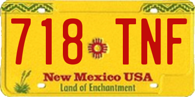 NM license plate 718TNF