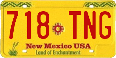 NM license plate 718TNG