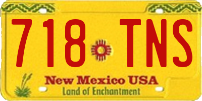 NM license plate 718TNS