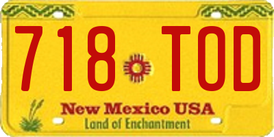 NM license plate 718TOD
