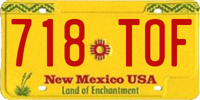 NM license plate 718TOF
