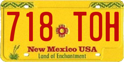 NM license plate 718TOH