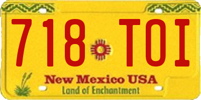 NM license plate 718TOI