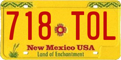 NM license plate 718TOL