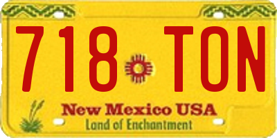 NM license plate 718TON