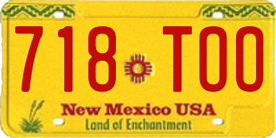 NM license plate 718TOO