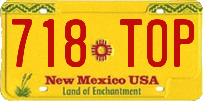 NM license plate 718TOP