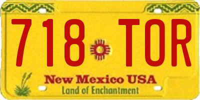 NM license plate 718TOR