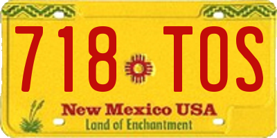 NM license plate 718TOS