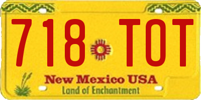 NM license plate 718TOT