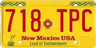 NM license plate 718TPC
