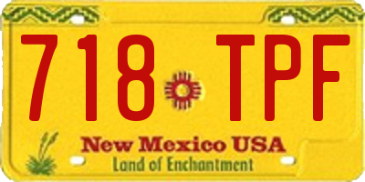 NM license plate 718TPF