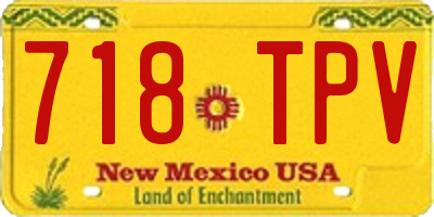 NM license plate 718TPV